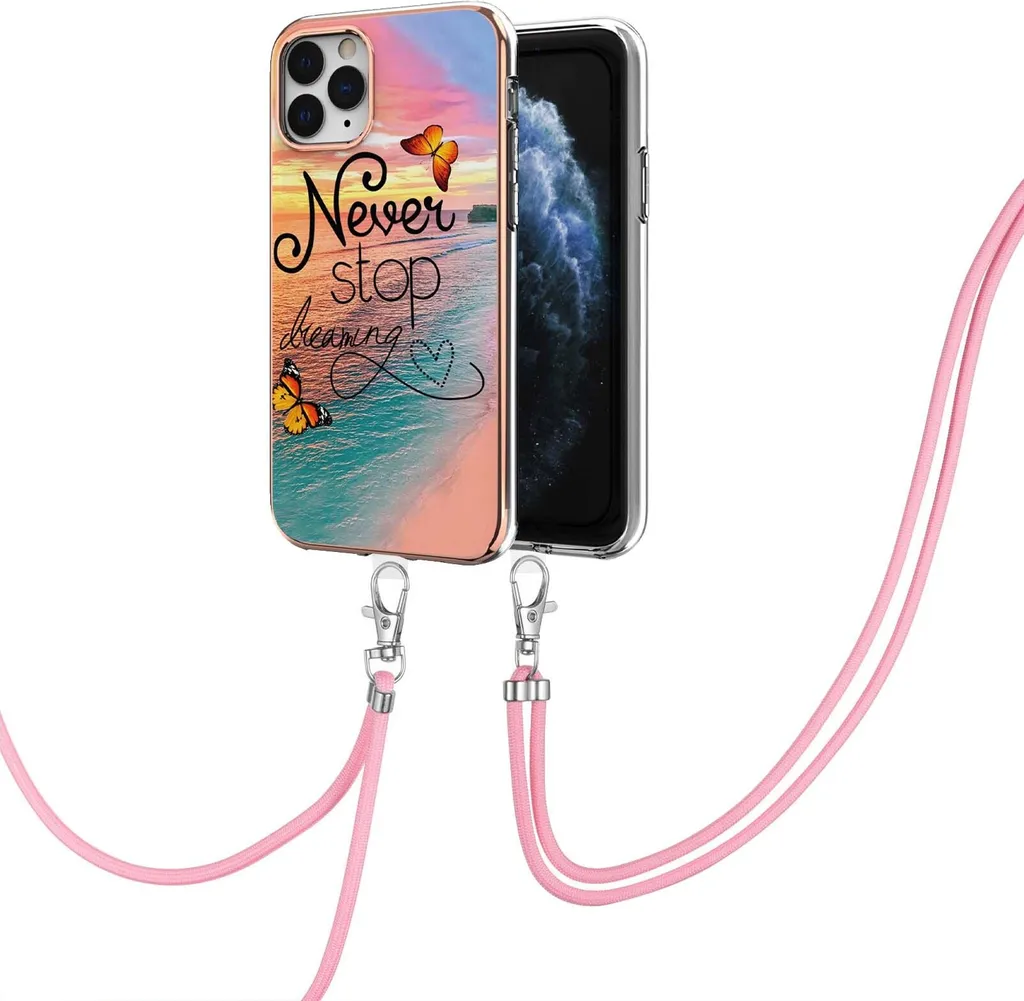 Cover iPhone 11 Pro Oro Fantasia: TPU con Cinturino per Creativi