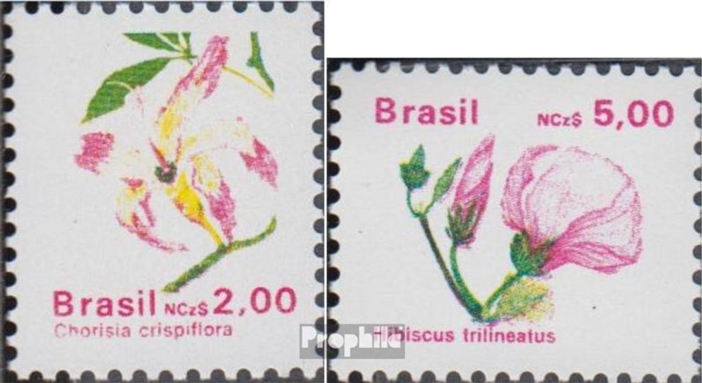 Briefmarken Brasilien 1989 Mi 2337-2338 (kompl.Ausg.) postfrisch Blüten