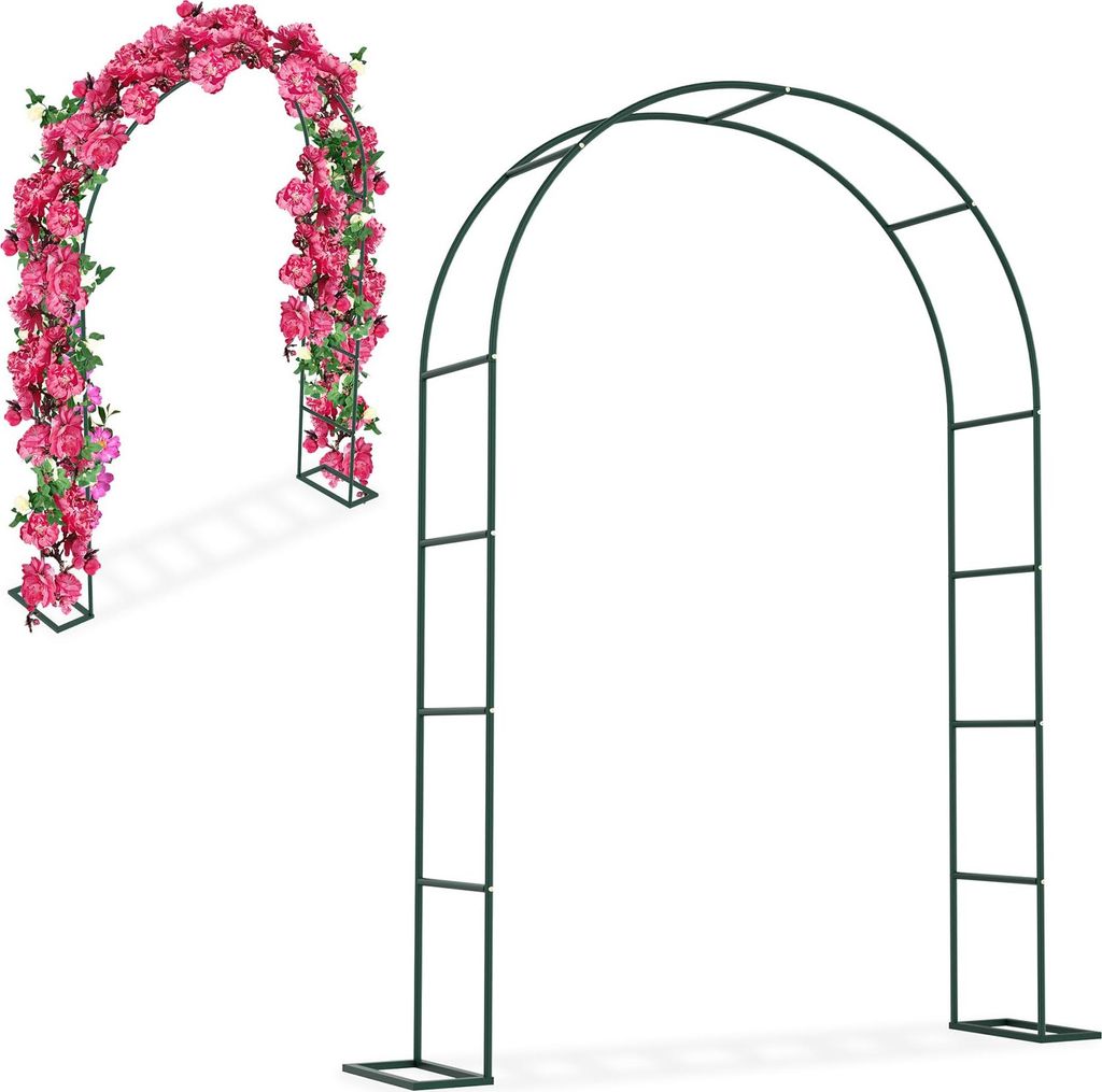 TWOLIIN Rosenbogen aus Metall 192x38x240 cm, Rankhilfe für Kletterpflanzen, Hochzeit, Garten, Terrasse, Torbogen Hochzeitsbogen Gartenbogen Pulver...