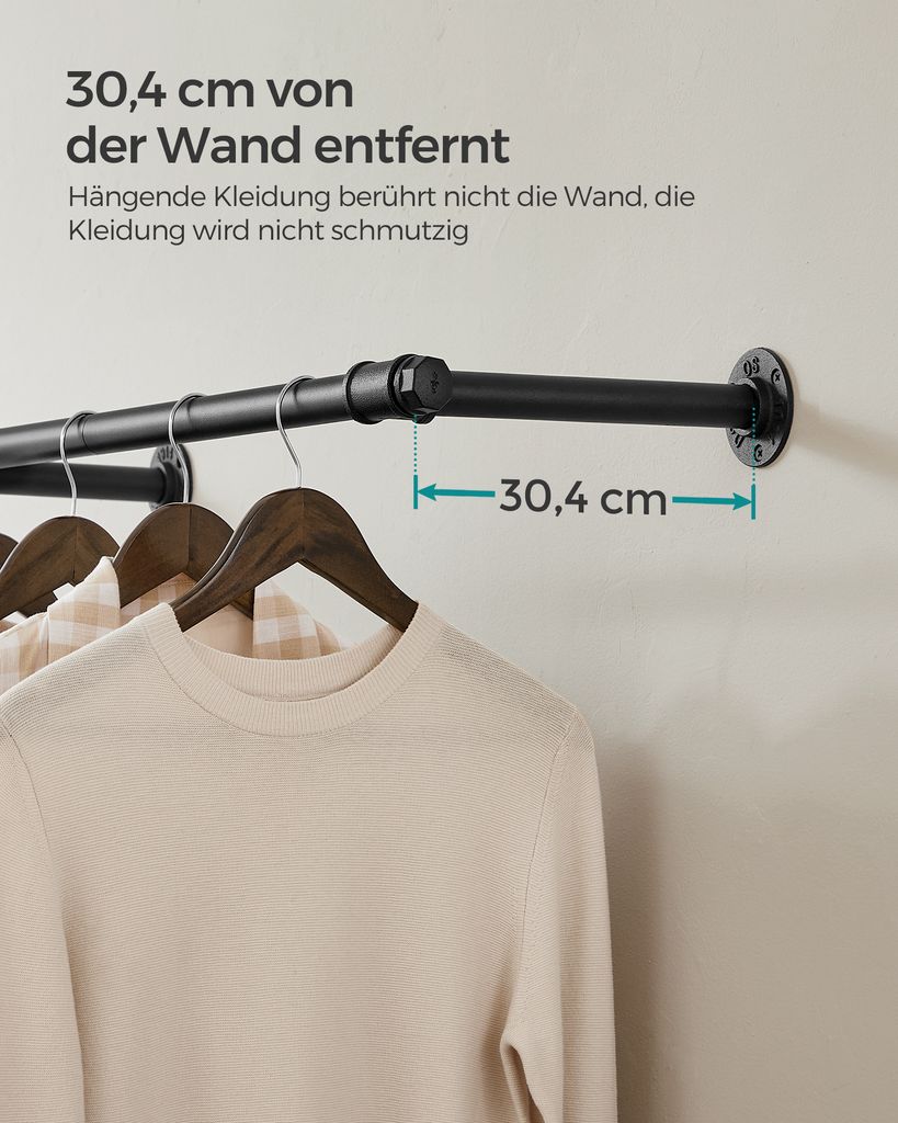 Kleiderstange Schrage Wand