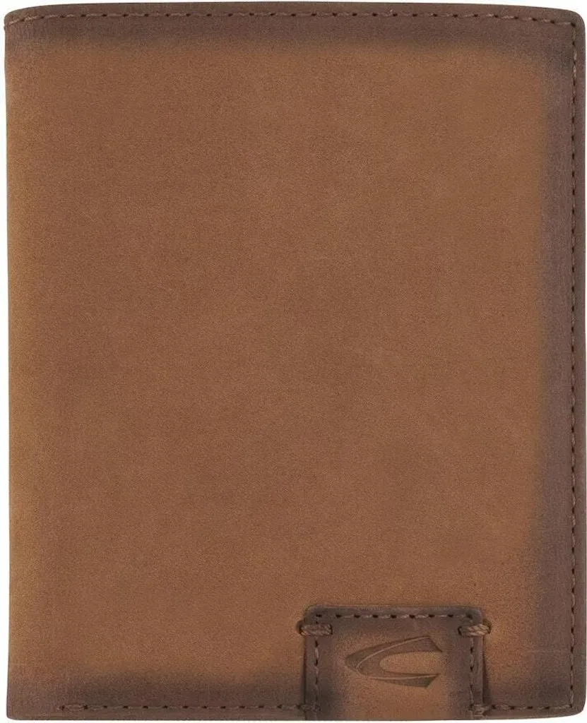 Portefeuille homme cuir brun format vertical pour cartes et monnaie