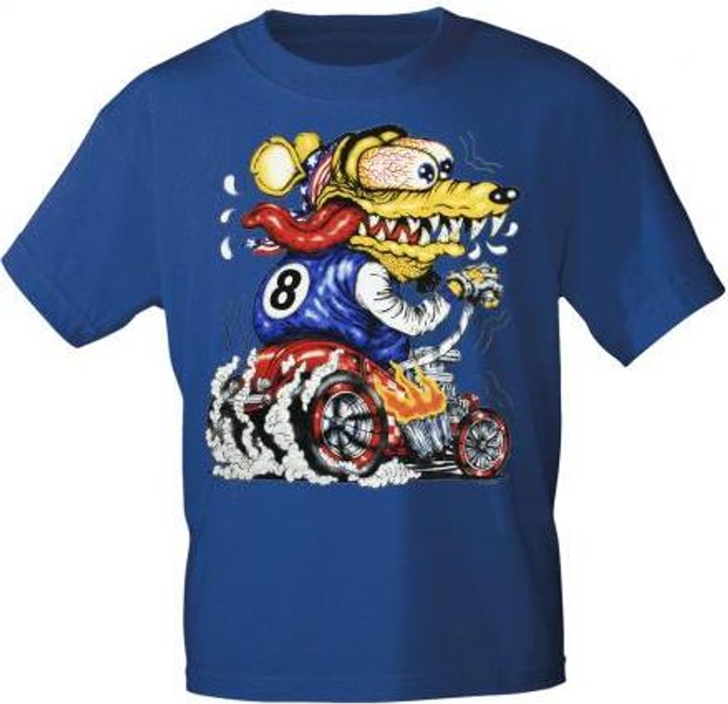 T-Shirt mit Print Ratte Motorradfahrer Racing 15702 Gr. Produktbild 