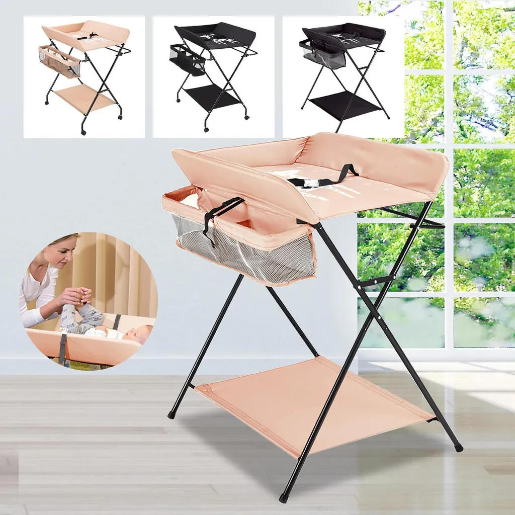 Table à langer pour bébé avec roulettes et rangements - Série Compact