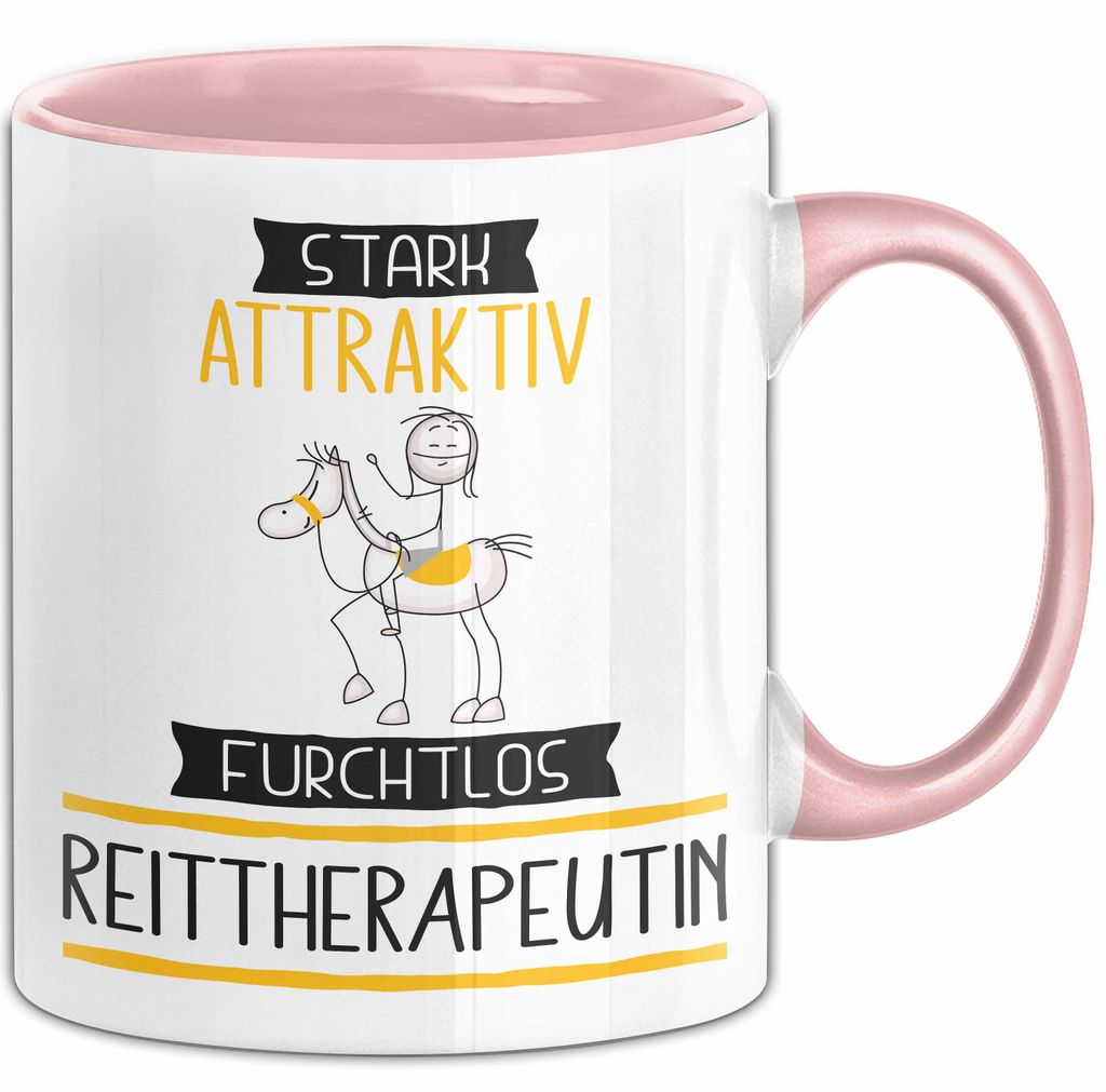 Reittherapeutin Tasse Geschenk Becher Stark Attraktiv Furchtlos Reittherapeutin Lustige Geschenkidee (Rosa)