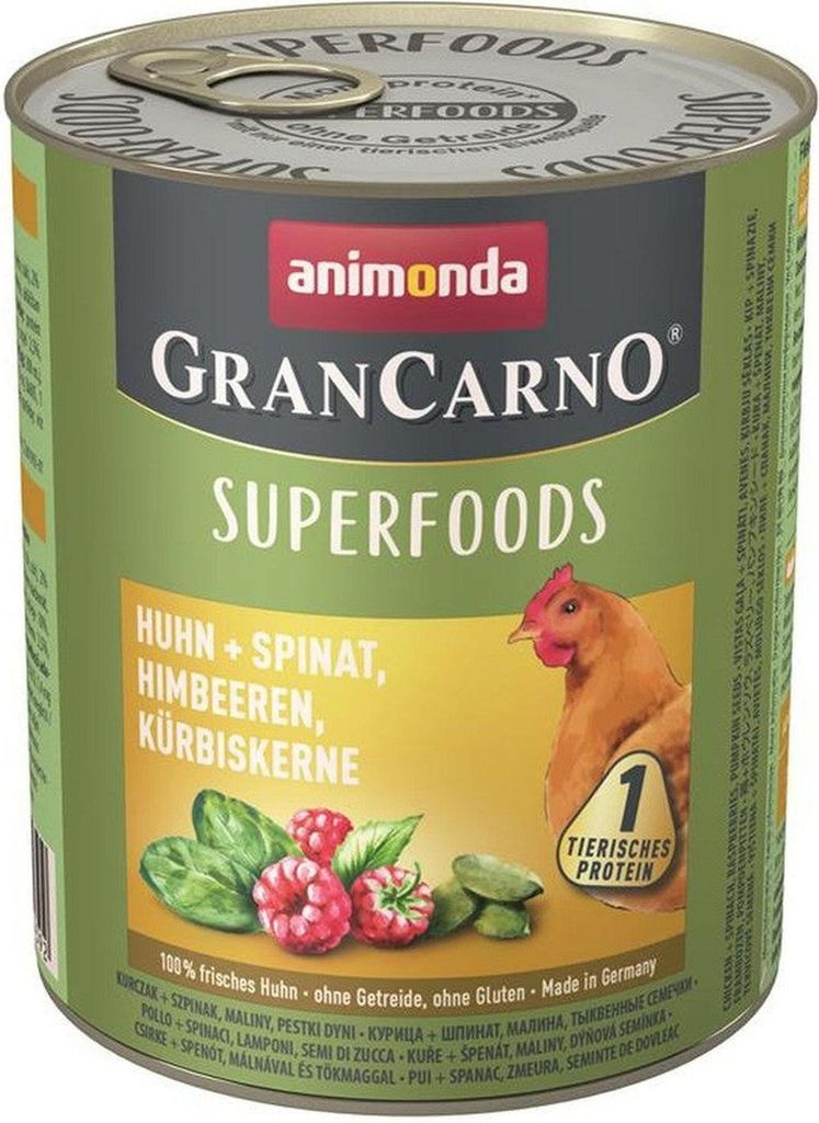 animonda GranCarno 82439, Dorosły, Każda rasa, Szpinak, Zdjęcie produktu 