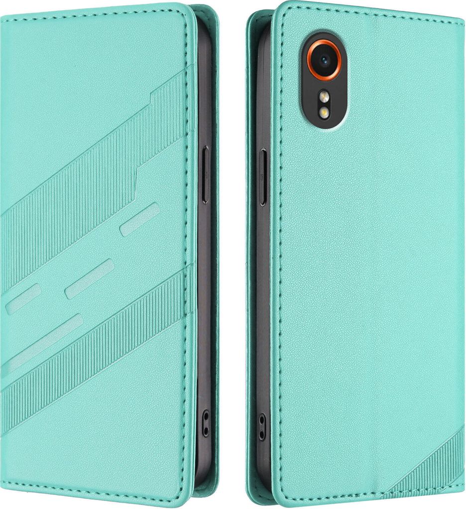 Hülle für Samsung Galaxy XCover 7, Kunstleder Brieftaschen Handyhülle mit Kartenfach und Standfunktion Türkis