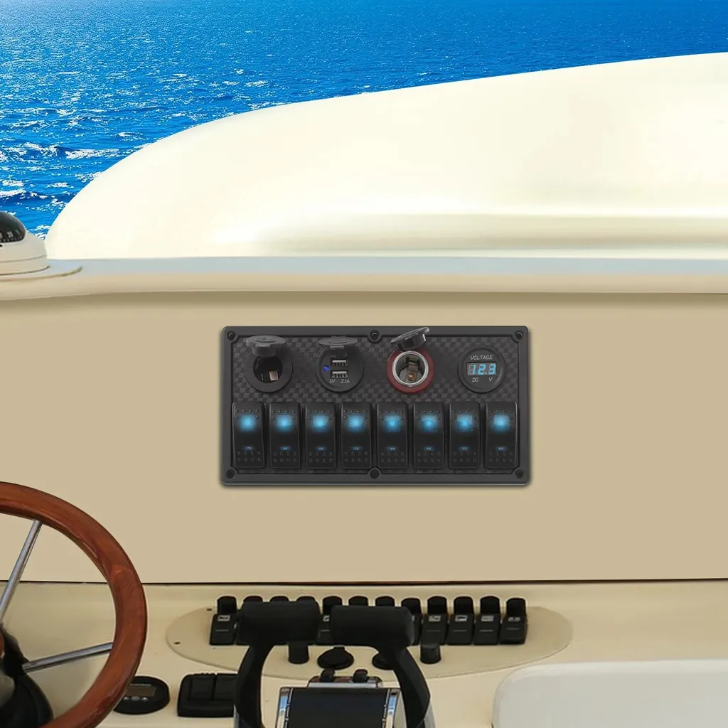 Tableau de commande électrique 8 boutons pour camping-car et bateau - 6