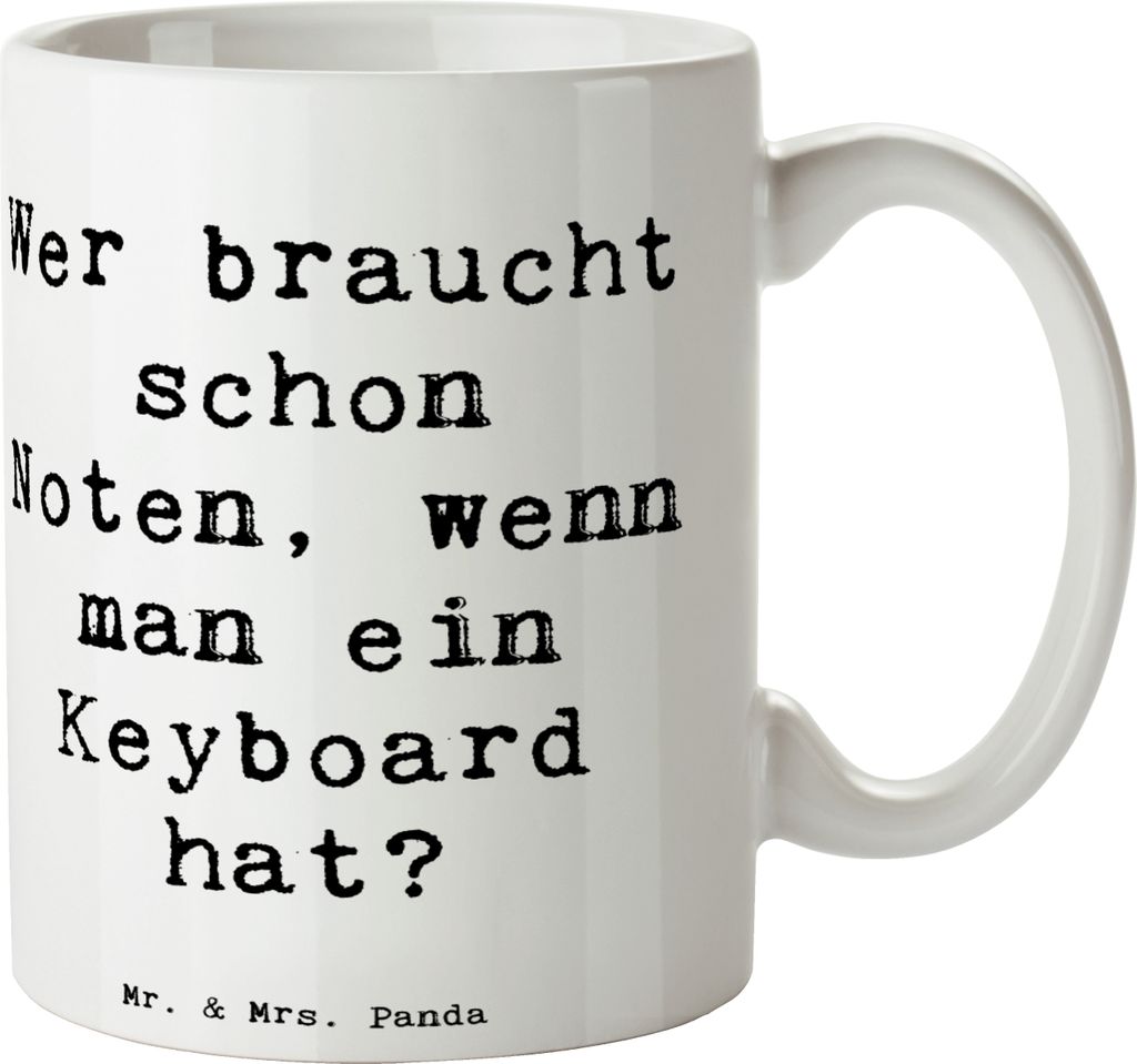 Mr. & Mrs. Panda Kaffeepott Spruch Keyboard Freude - Weiß - Geschenk, Tasse, Kaffeebecher, Kaffeetasse, Lernen, Streichinstrumente, Klaviere, Musi...