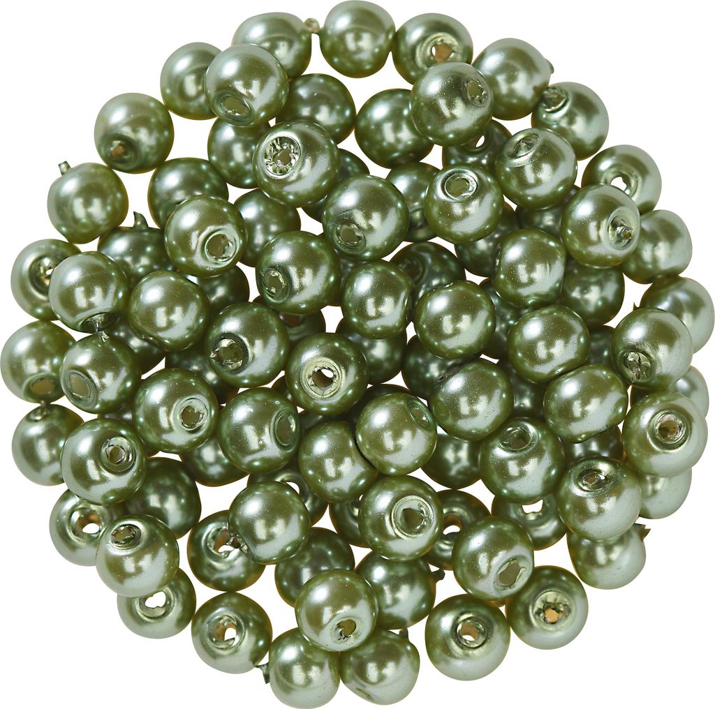 Glaswachsperlen, Ø 4 mm, 100 Stück Dunkelgrün