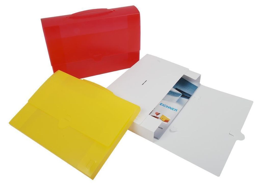 Sammelbox "M" mit Steckverschluss und Griff an der Oberseite 225x320x45 mm, Rot