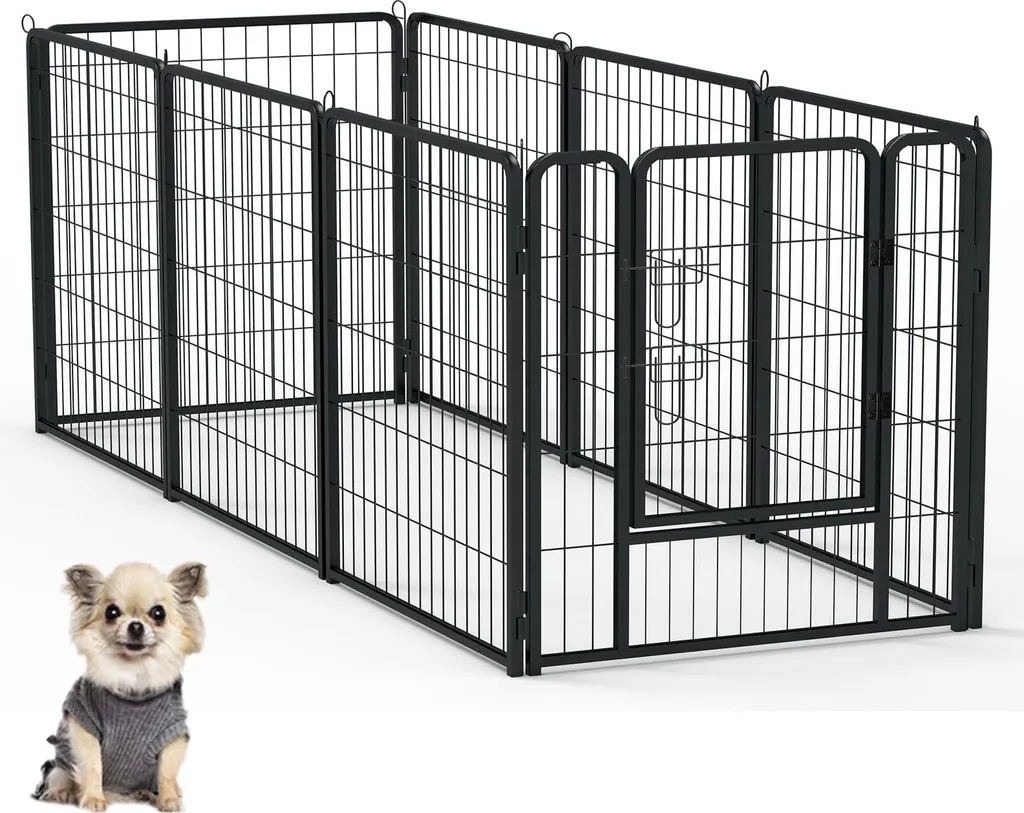 Enclos extérieur pour chiens et chats pliable avec porte modulable 80cm