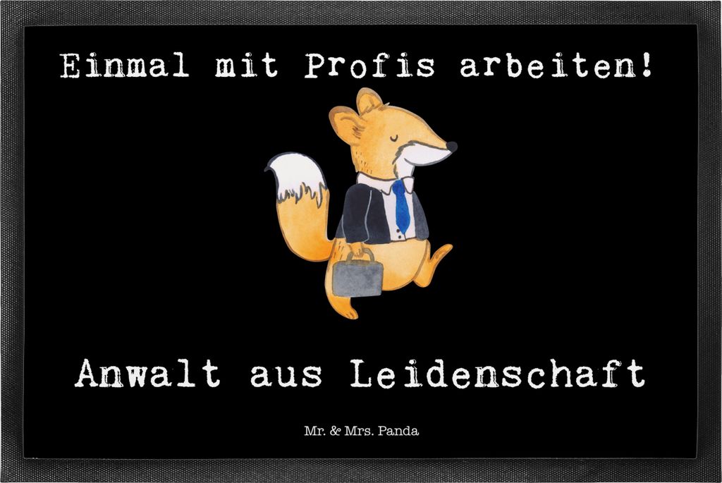 Mr. & Mrs. Panda Schmutzfangmatte Anwalt Leidenschaft 50 x 75 cm - Schwarz - Geschenk, Fussmatte, Bodenvorleger, Beruf, Anwaltskanzlei, abstreifer,...