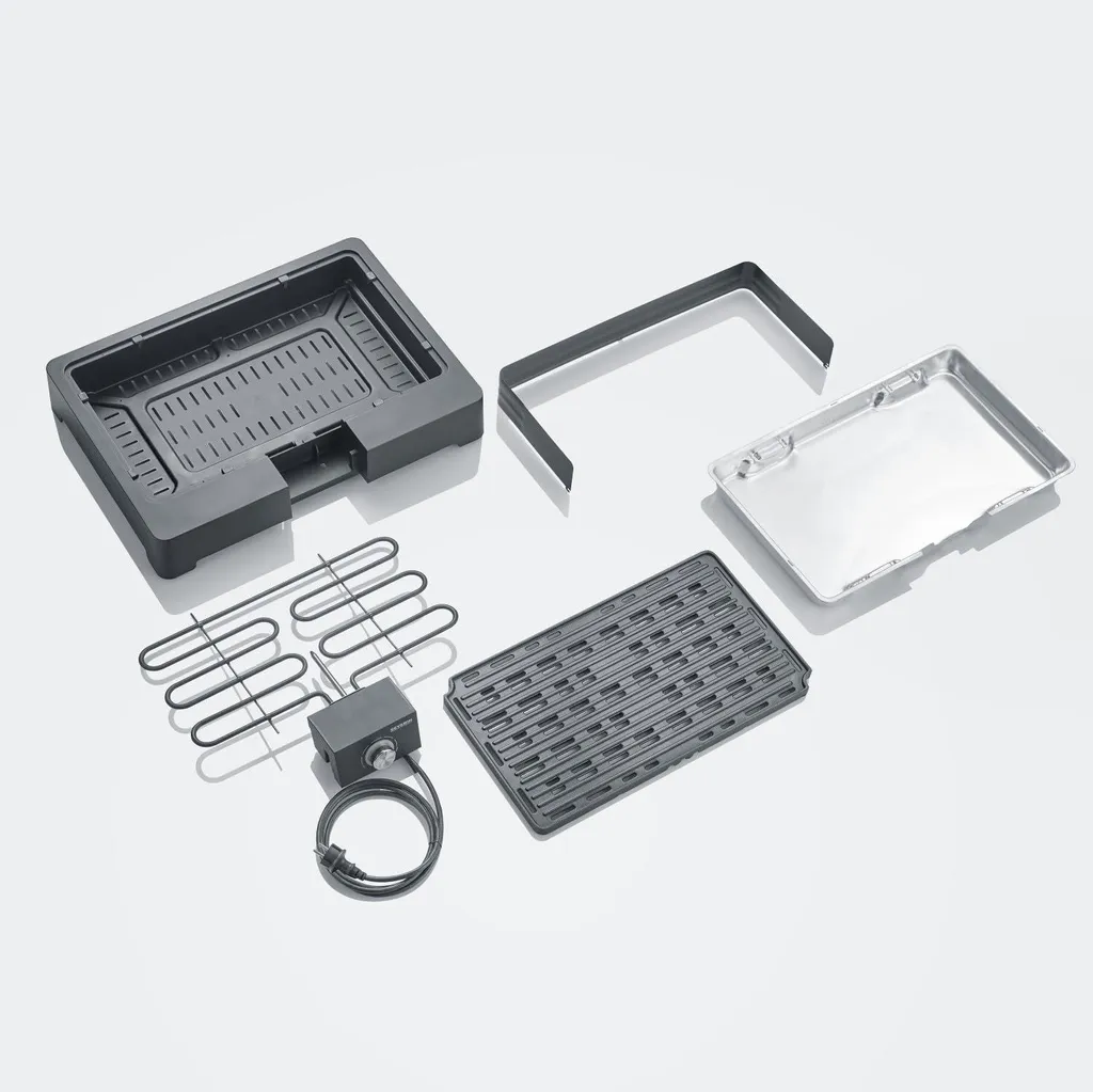 Barbecue Électrique de Table ou sur Pieds Severin Noir 2200W Polyvalent