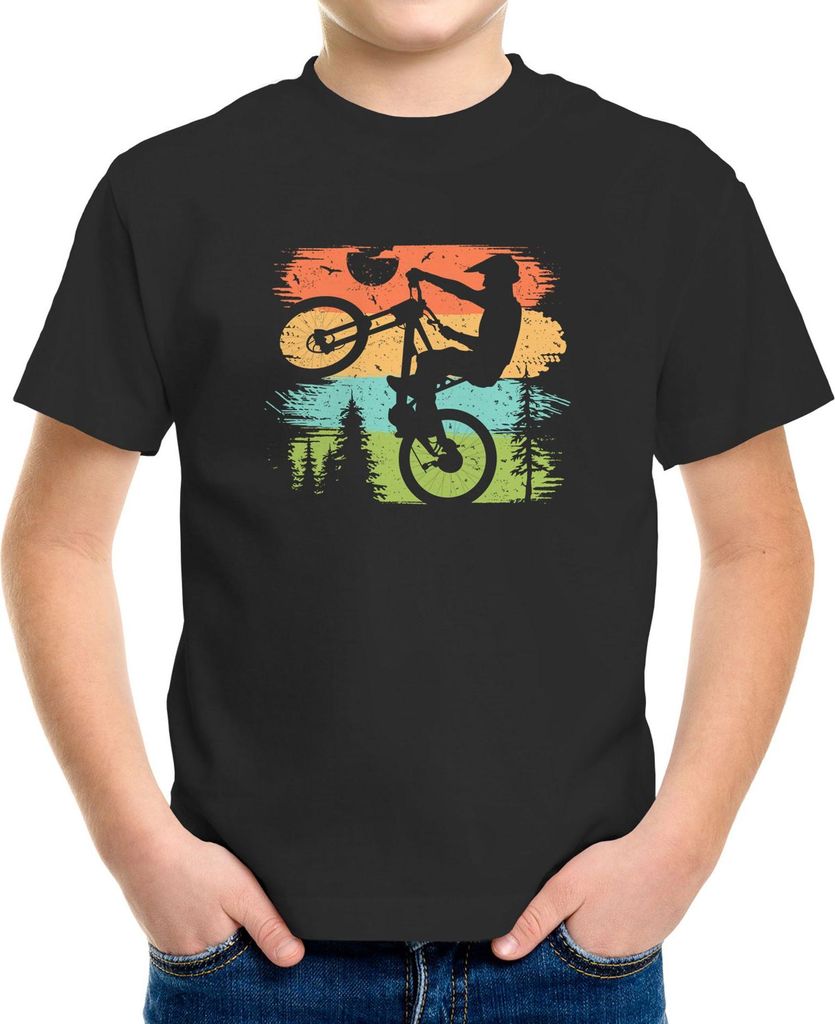 Kinder T-Shirt Jungen BMX Bike Wheelie Stunt Motiv Fahrradfahrer Printshirt Geschenkidee Jungen Mädchen Moonworks