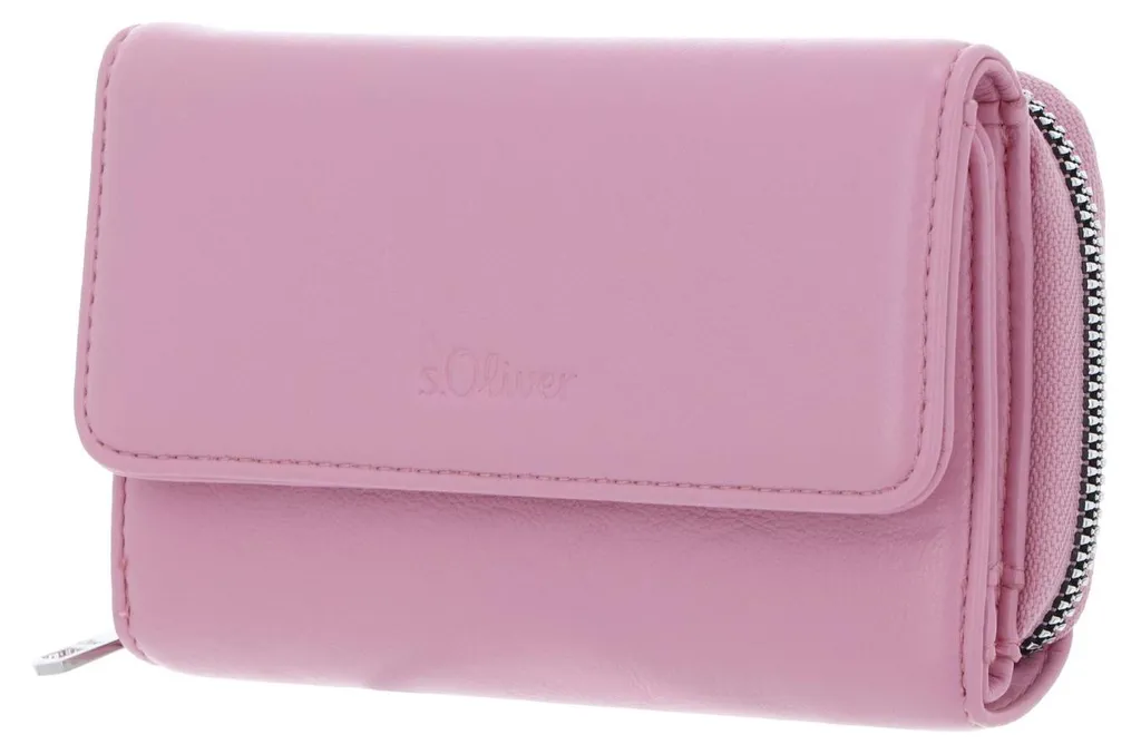 s.Oliver porte-monnaie Zip Around Wallet Lilac Pink Rose avec zip fluide