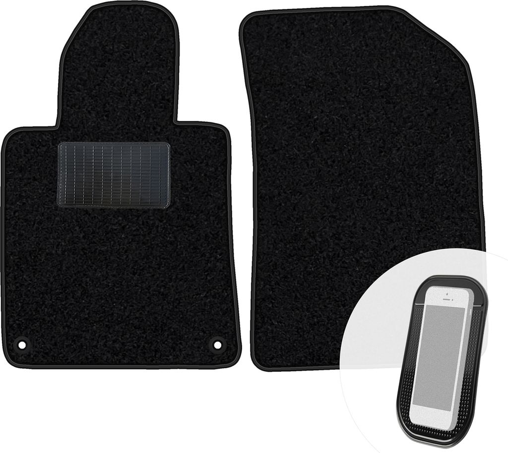 moto-MOLTICO Vorne Fußmatten Auto Velours Autoteppiche Schwarz Automatten Set 2-teilig passend für Peugeot 508 2010-2018