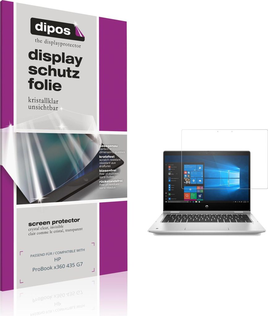2x Schutzfolie für HP ProBook x360 435 G7 klar Displayschutzfolie Folie Display Schutz dipos
