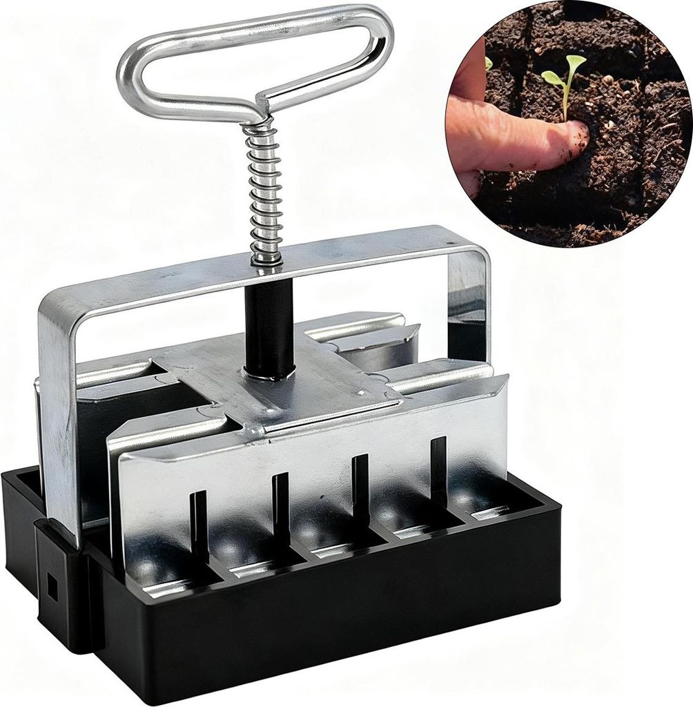 Mini-Erde-Quaderformer Handbetrieb, 1,9cm Erde-Blöcke, 20er Set, Pflanzblockhersteller für Samen, Stecklinge, plastikfreie Anzucht, Garten