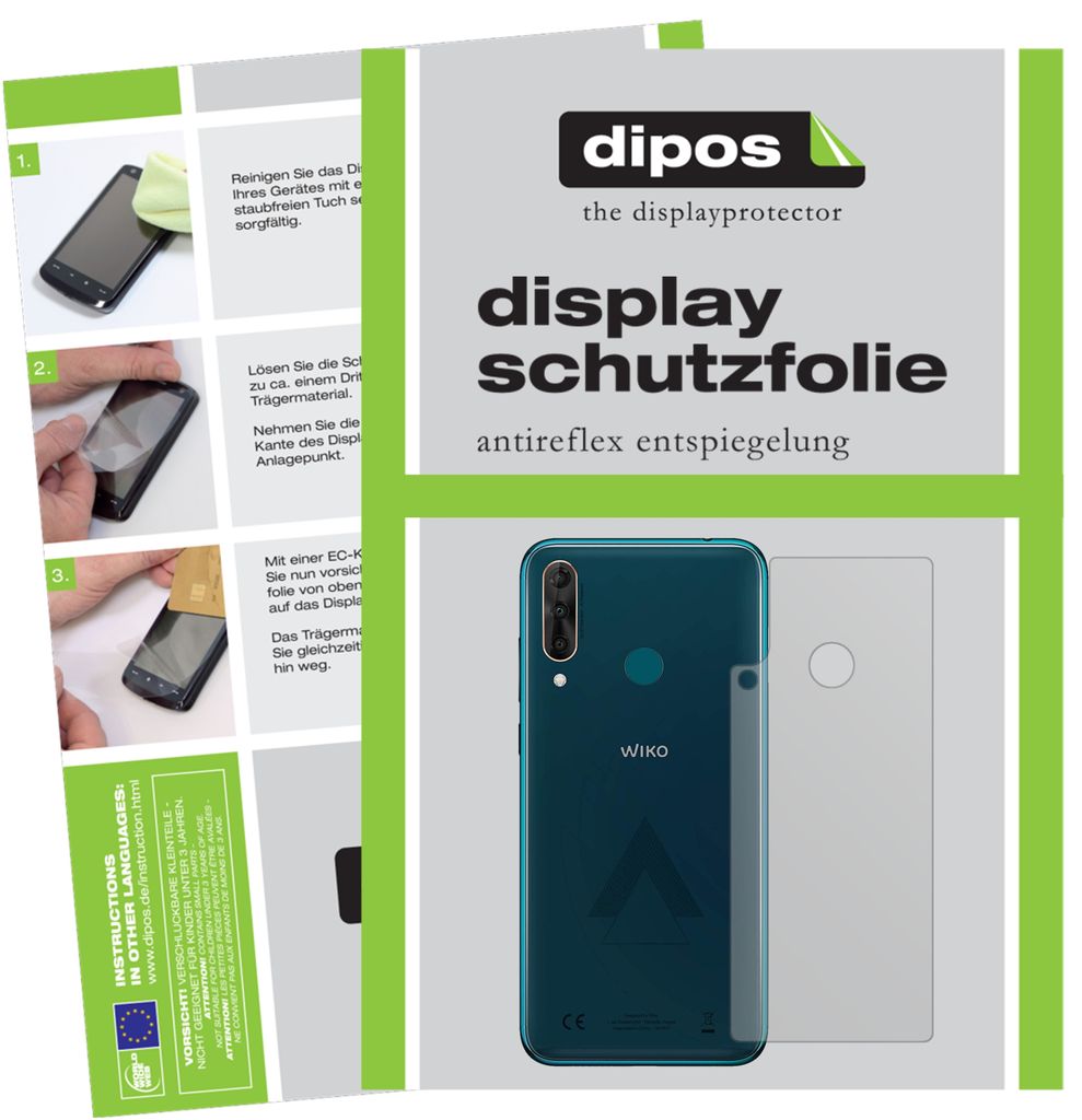 5x Schutzfolie für Wiko View 3 Rückseite matt Displayschutzfolie Folie Display Schutz dipos