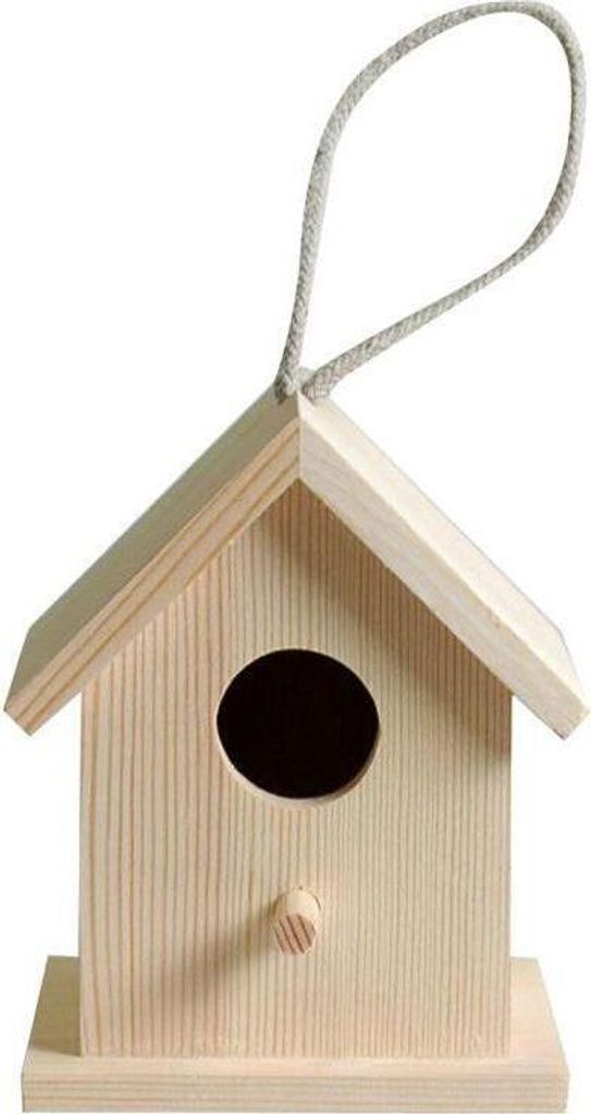 Drewniany domek dla ptaków do zawieszenia 13 x 10 x 8,3 cm Zdjęcie produktu 