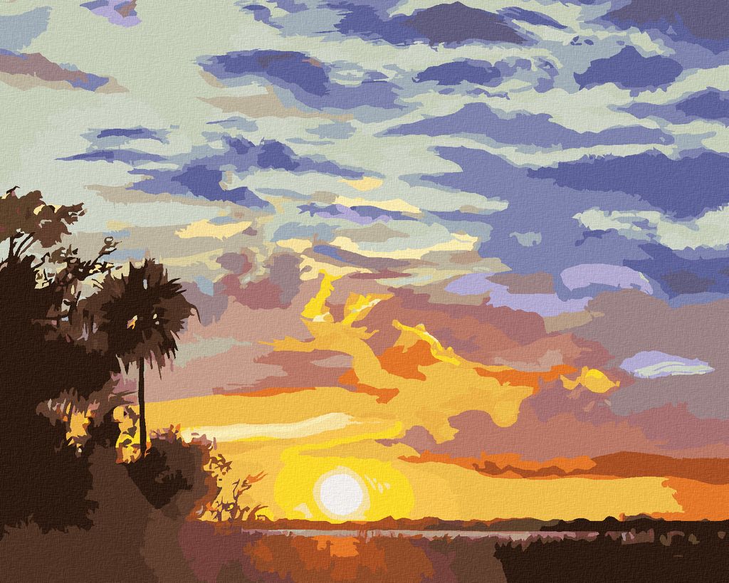 Zuty - Malen nach Zahlen - SONNENUNTERGANG (D. RUSTY RUST), 40x50 cm, ohne Keilrahmen