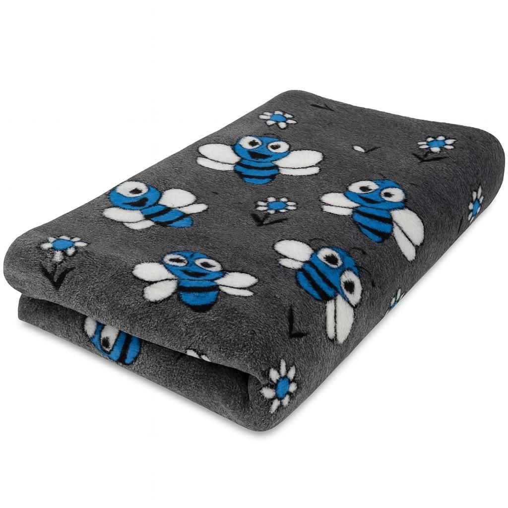 Vet Bed Hundedecke Bees Biene Antrazit Blau 150 x 100 cm