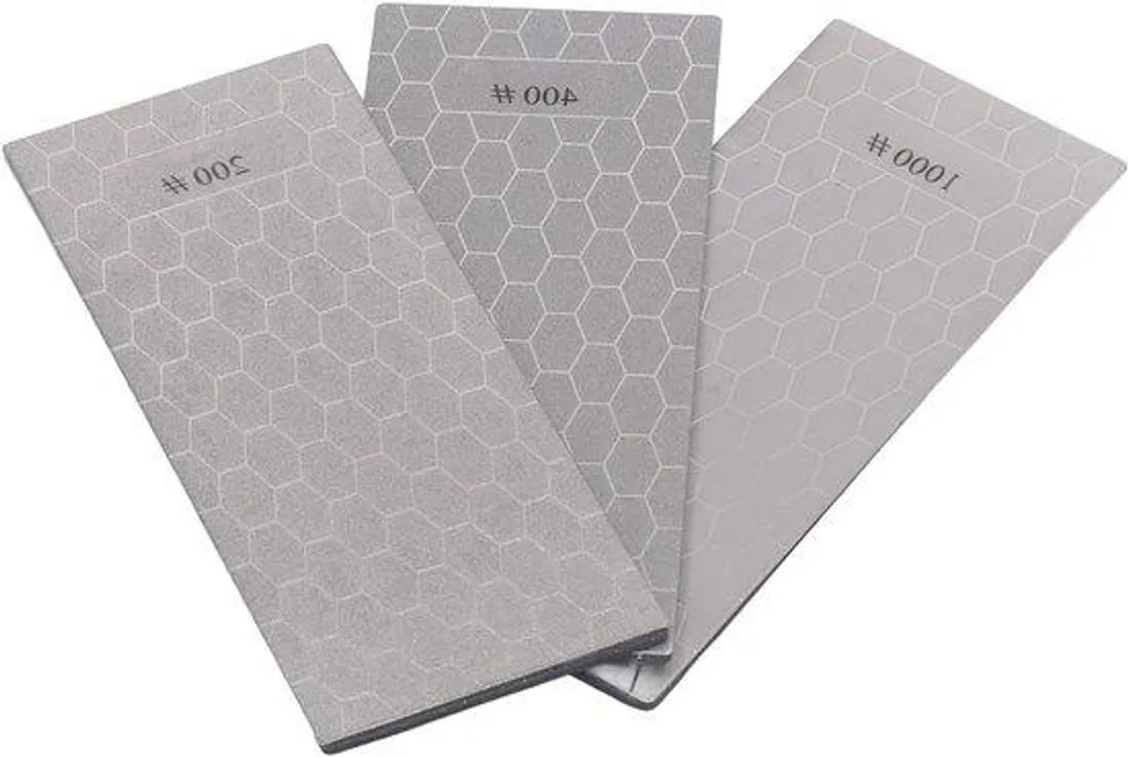 Kit de pierres à aiguiser diamantées 3 pièces avec surface alvéolée