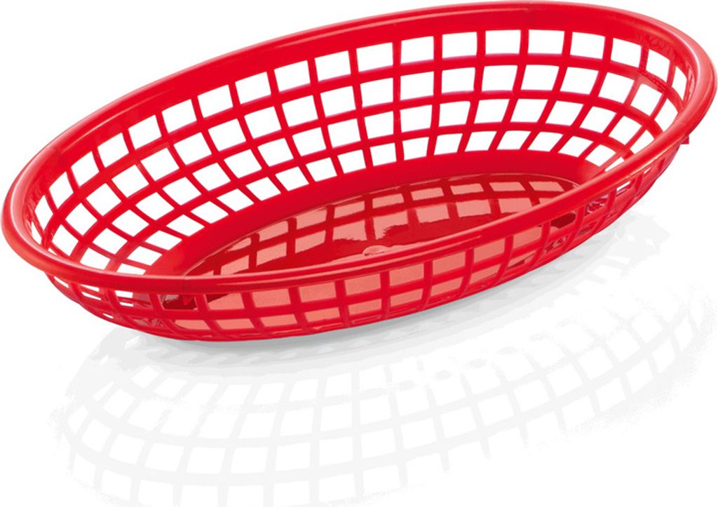 96x Tischkorb / Brotkorb rot 23,5 x 14,5 x 4,5 cm