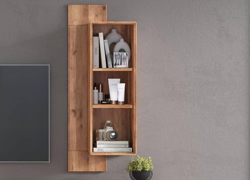 Wandregal 47x120cm "Kent" Wildeiche massiv