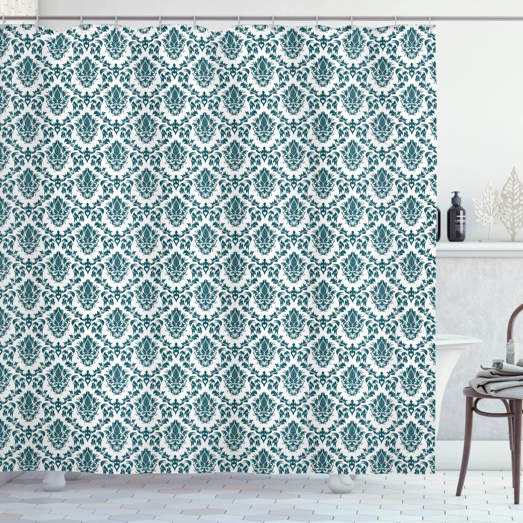 Arredo Bagno Vintage: Tenda Doccia Verde Damasco ABAKUHAUS - 1