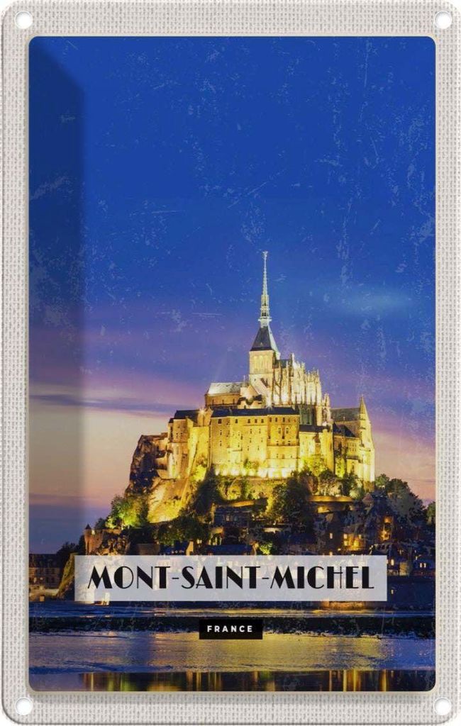 vianmo Blechschild 30x20 cm Moint-Saint-Michel France Reiseziel Bildmotiv Reisemotiv Abenteuer Reisen Urlaub