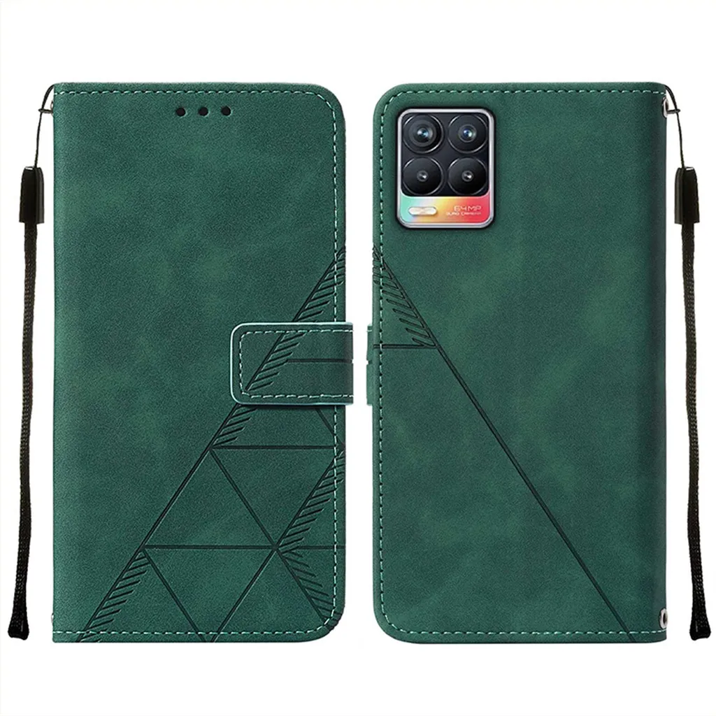 Custodia Realme 8 / 8 Pro Flip Case Pelle Verde Goffrata con Stand