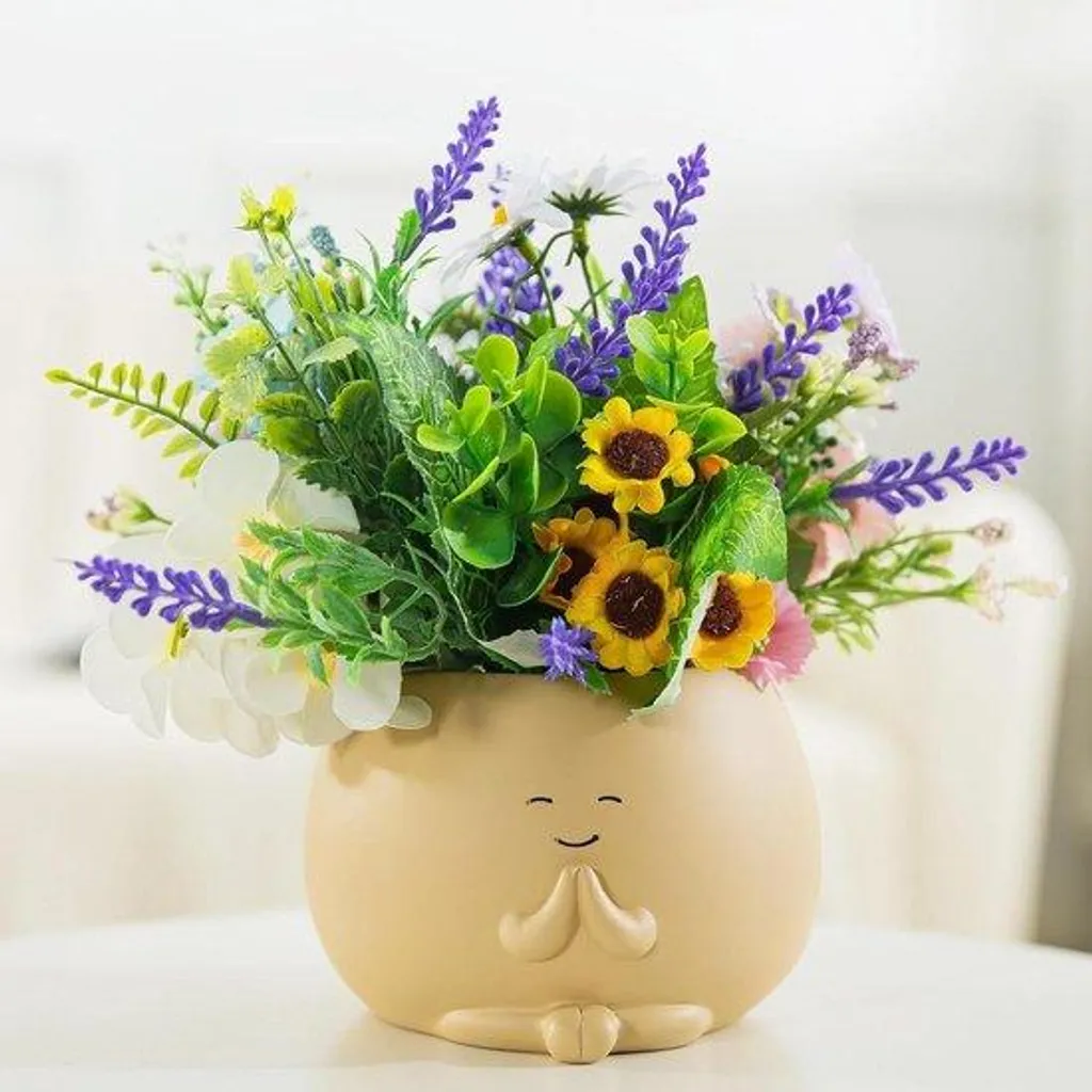 Cache-pot d'intérieur 5 pouces pour plantes vertes et succulentes - Gris