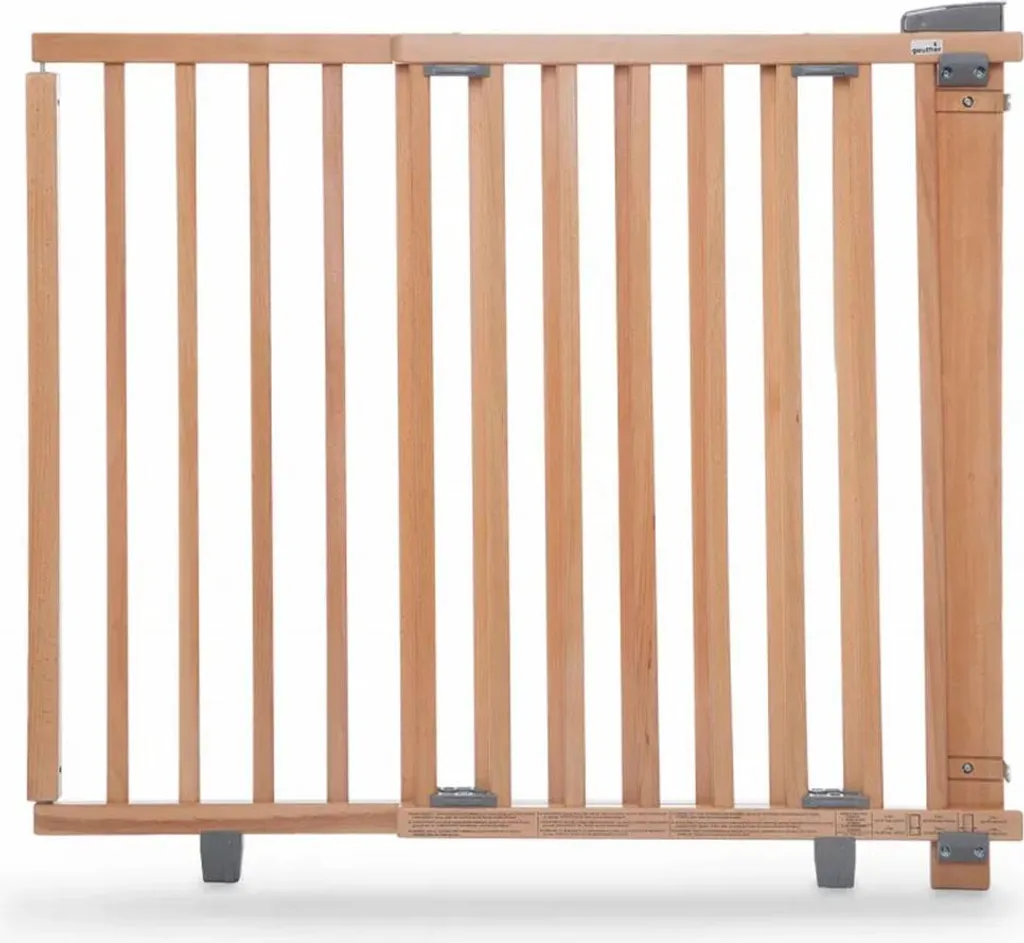 Geuther 2734+ Barrière de Sécurité Nature Bois pour Enfant 86-133 cm