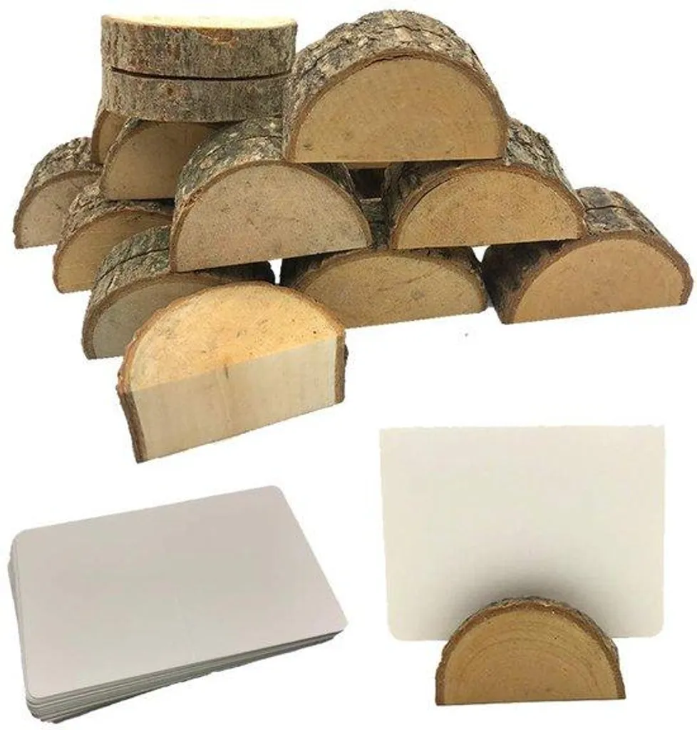 20 Supports en Bois et 30 en Carton Blancs pour Mariage et Restaurant