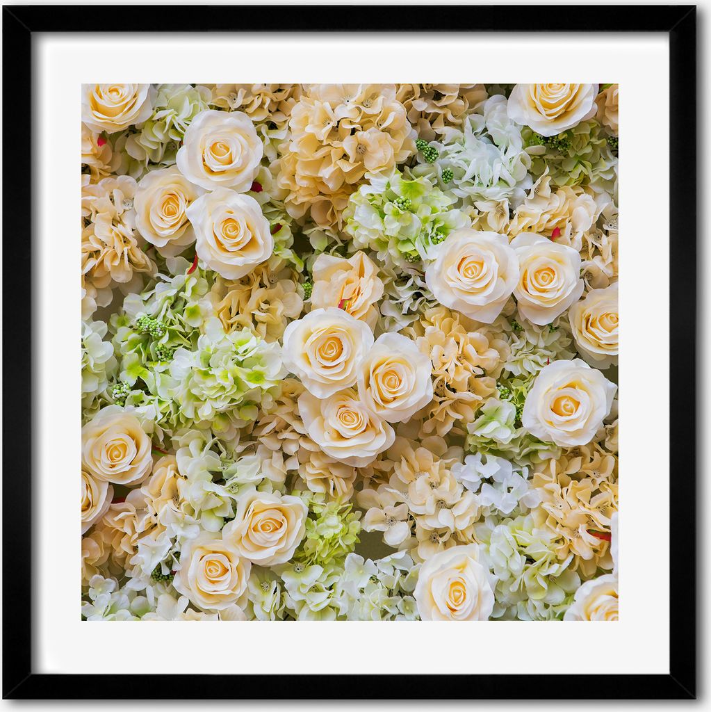 Bild - 50 cm x 50 cm - MDF - Rahmen, Wandkunst - Rosen
