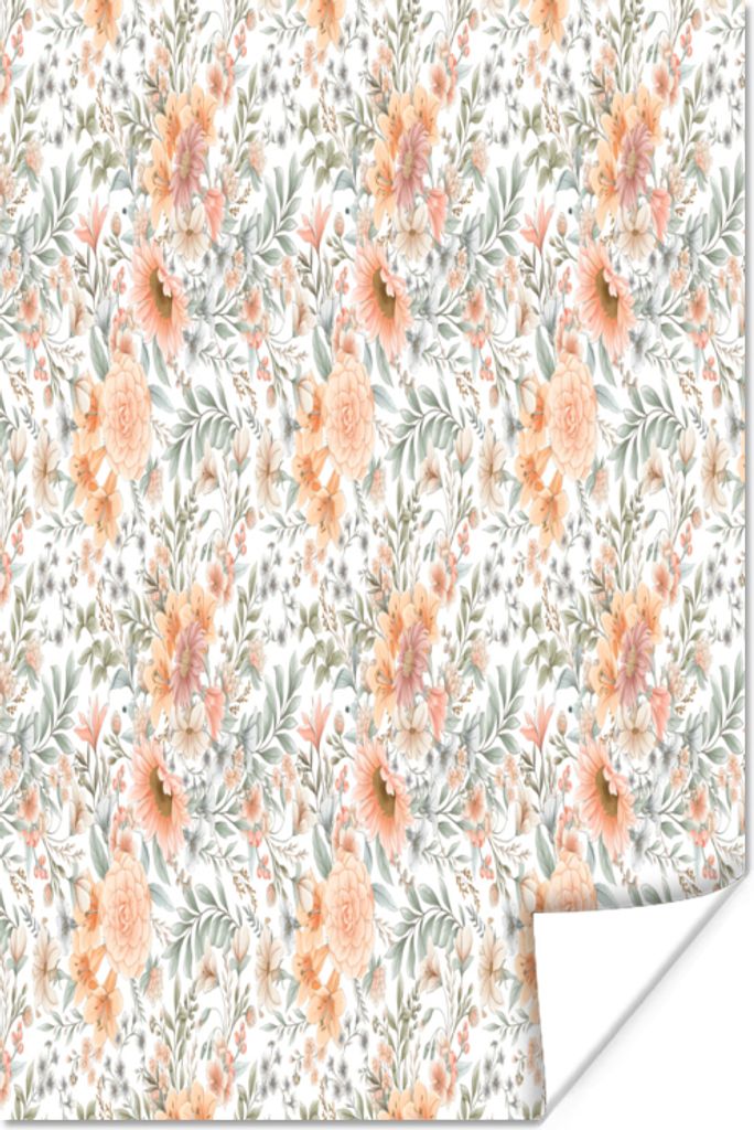 MuchoWow Poster Blumen - Lilie - Muster - Pastell 80x120 cm - Papierdruck
