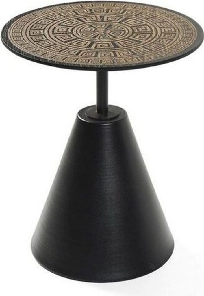 Wohnzimmer Couchtisch Rund Schwarz Holz JVmoebel