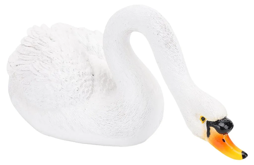 Statue de cygne flottante en résine blanche, décoration de jardin réaliste