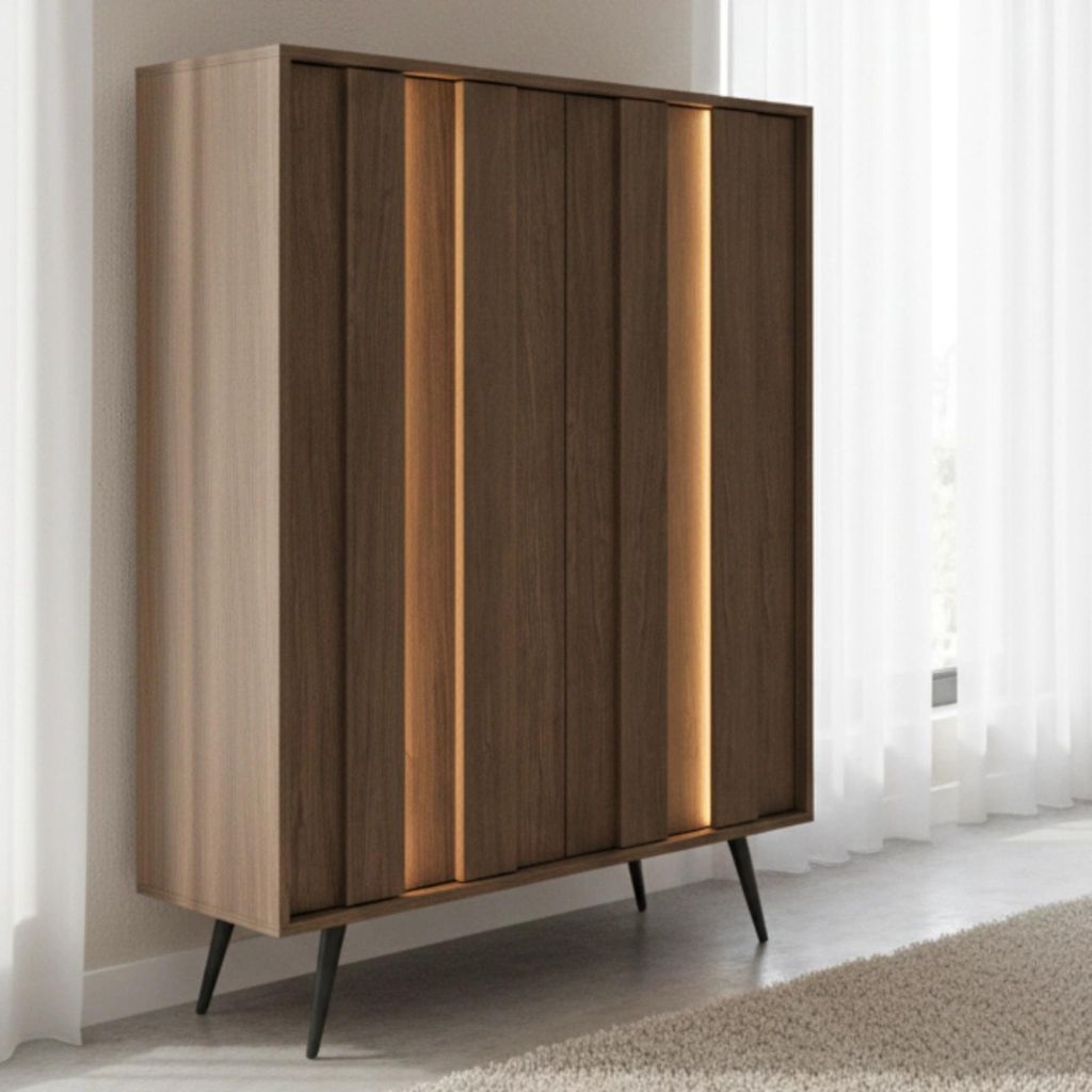 Hoge kast/dressoir LUPO, 93 cm, eikenhout, Dunin, Productafbeelding 