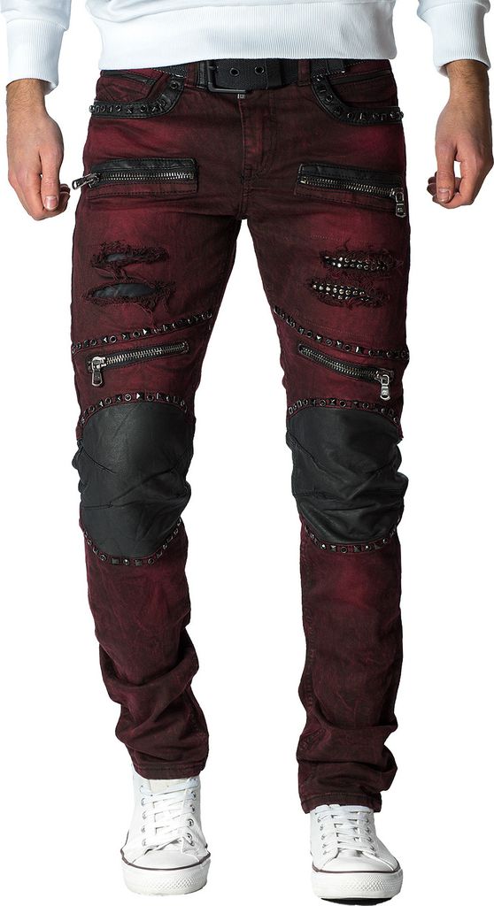 Cipo & Baxx Herren Jeans CD481 Bordeaux W42/L32