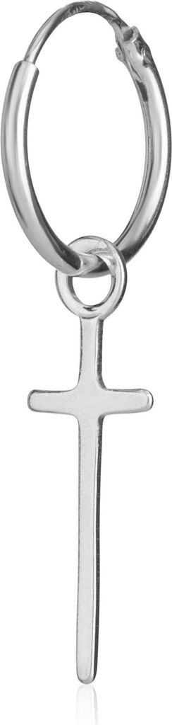Einzel Ohrhänger 30mm Silber 925 Ohrringe Keltische Creole mit Kreuz Gothic