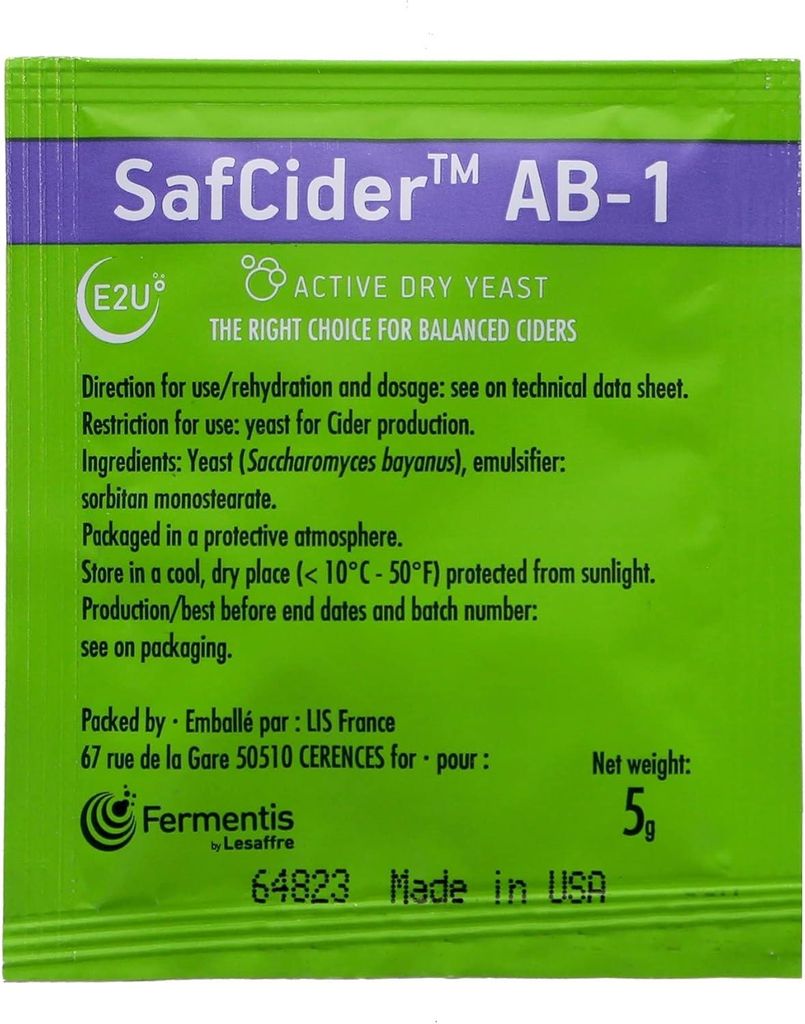 Fermentis Safcider 5 g Trockenhefe für Apfelwein Wein Produktbild 
