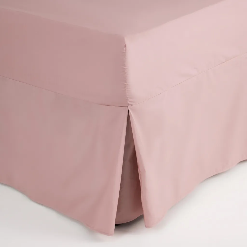 Volant de lit rose en percale de coton BM178 Belledorm pour lit 1 place