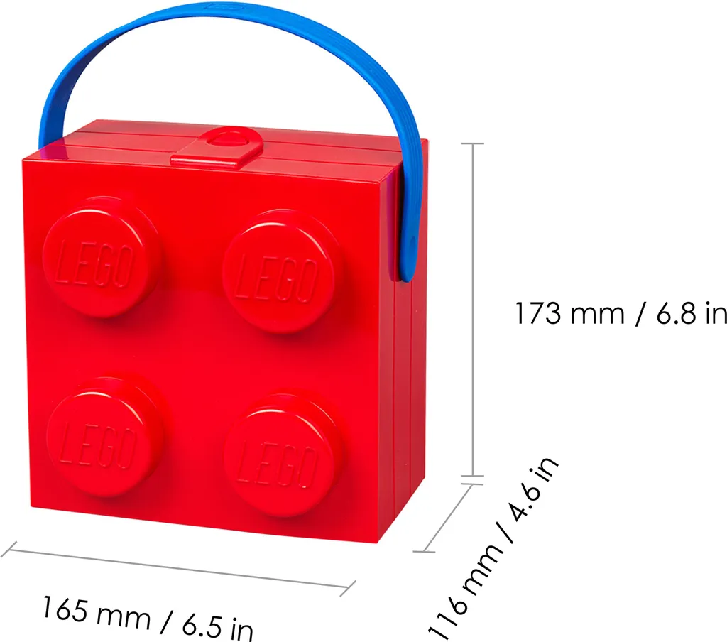 Portapranzo Lego Brick 4 con Maniglia: Resistente e Facile da Pulire - 5