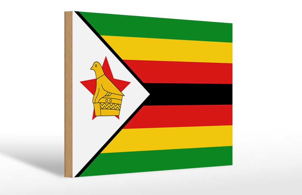 Holzschild Flagge Simbabwes 30x20cm Flag of Zimbabwe Produktbild 