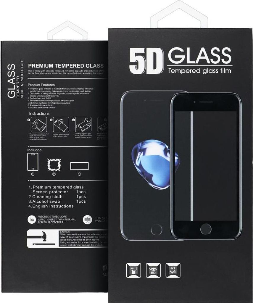 5D Vollverklebung gehärtetes Glas - passend für Samsung Galaxy A36 5G schwarz