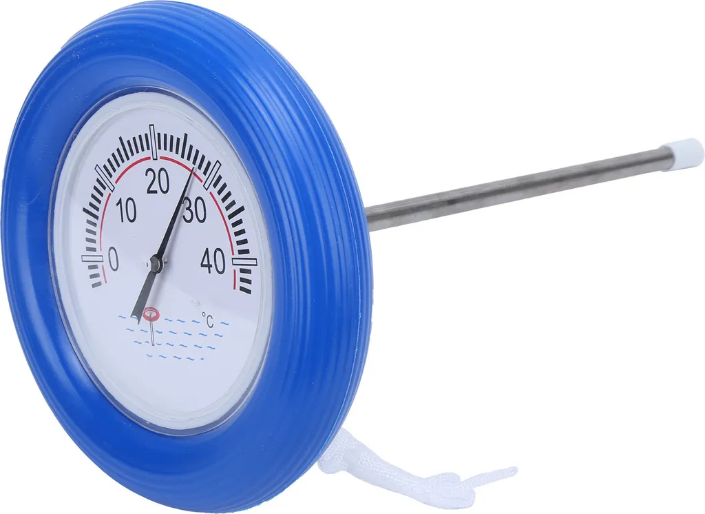 Thermomètre de piscine flottant à tête ronde avec corde de fixation 40cm