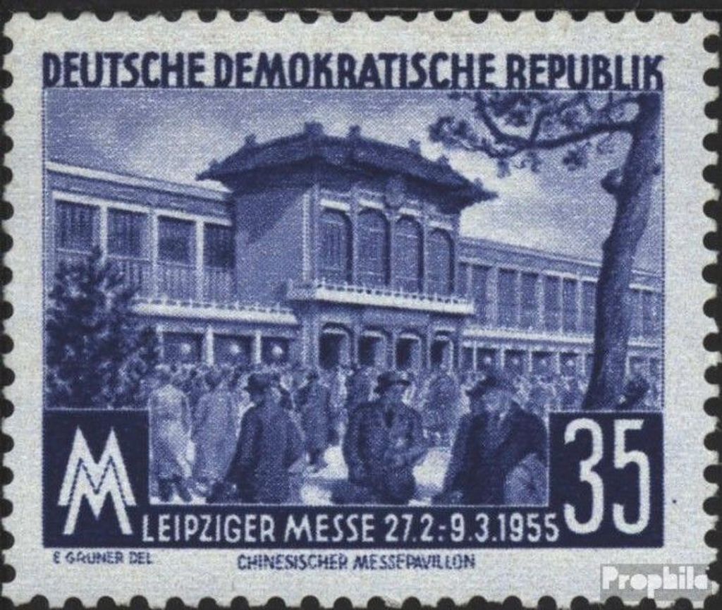 Briefmarken DDR 1955 Mi 448a X II , 1.Auflage postfrisch Leipziger Frühjahrsmesse