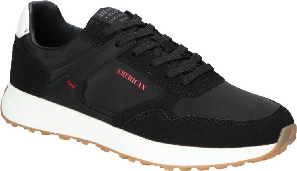 AMERICAN CLUB AA43 Sportschuhe für Herren, Sneaker, Schuheinlage "MEMORY FOAM SYSTEM" Schwarz 44